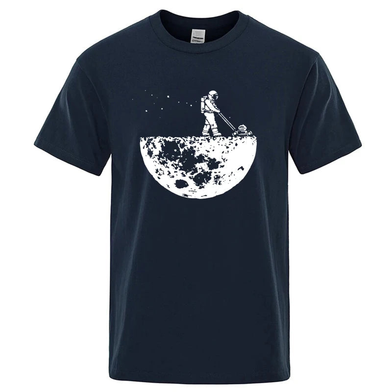 Men T-shirt High Quality Funny Cotton Blend Lunar Cleaner Printing Casual Cool Loose O-neck Male for MenT-shirt Hip Hop Tees Quick Pick Grocers